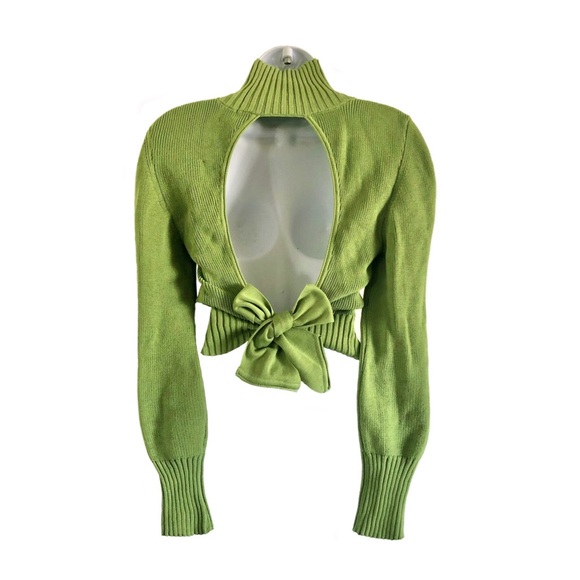 Attire The Studio Green Organic Cutout Sweater - Picture 2 of 5